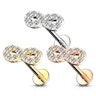 Labret internally threaded with studded infinity sign Body Jewelry