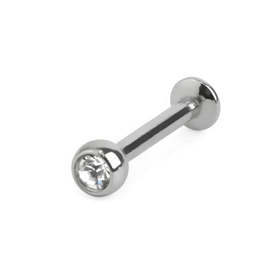 Push-in labret with stone