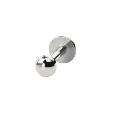 Push-in labret made of titanium