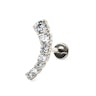 Titanium push-in labret with curving top and stones Piercing