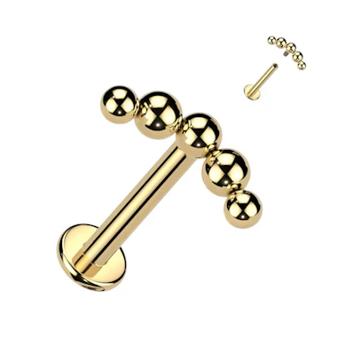 Titanium labret with decorative beaded top