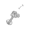 Titanium internally threaded labret with bee design on top Body Jewelry