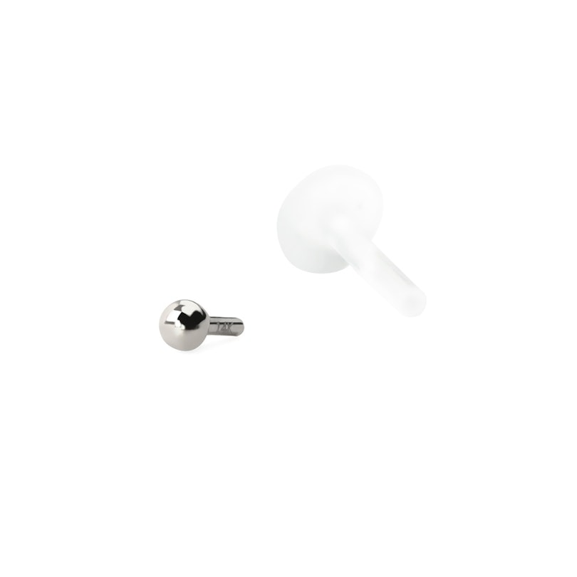 Labret with bioplastic post and 14k gold top ball Piercings