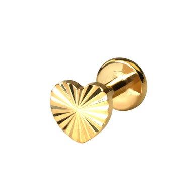 Heart shaped labret with textured pattern