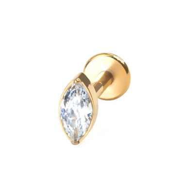 Labret από τιτάνιο με marquise πετράδι