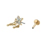 Flower labret in titanium with chains Piercing Jewelry