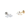 Curved titanium labret with 5 stones Piercing Jewelry