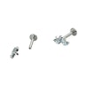Curved titanium labret with 5 stones Piercing Jewelry