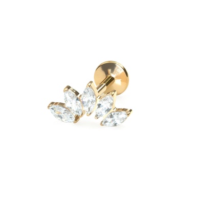 Κυρτό labret από τιτάνιο με 5 πετράδια