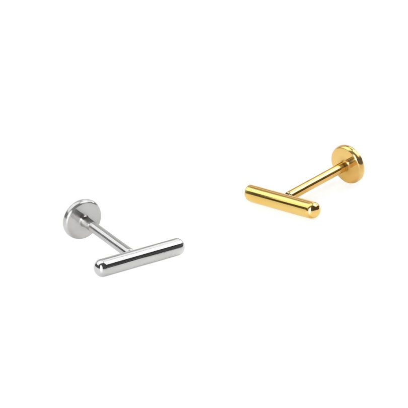 Titanium labret with bar Body Jewelry