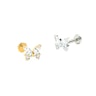 Titanium labret with CZ butterfly Piercing Jewelry