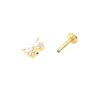 Titanium labret with CZ butterfly Body Piercing