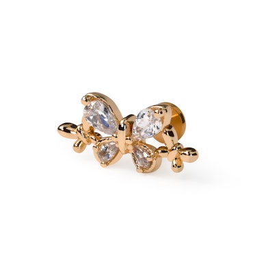 Labret with three butterflies