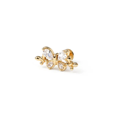 Labret with three butterflies
