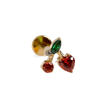 Cherry labret with colorful stones