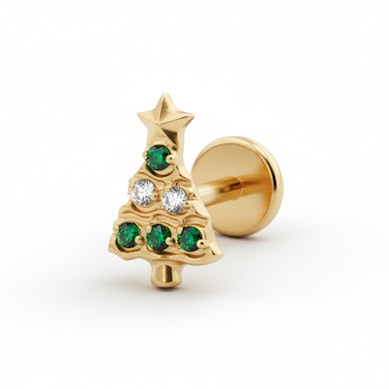 Christmas tree labret in titanium