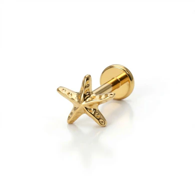 Titanium starfish labret
