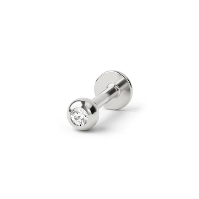 Labret with bezel-set stone