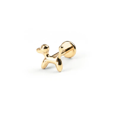 Balloon dog labret in titanium