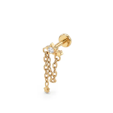 Titanium stars labret with charm