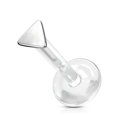 Labret with triangular bead made of 14k gold