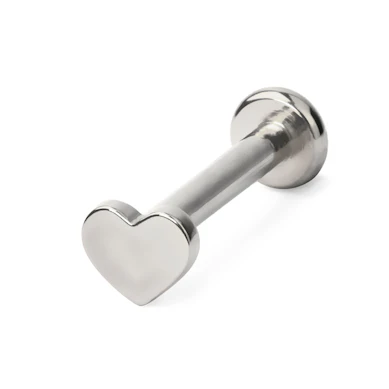 Labret made of titanium with internally threaded top in different designs