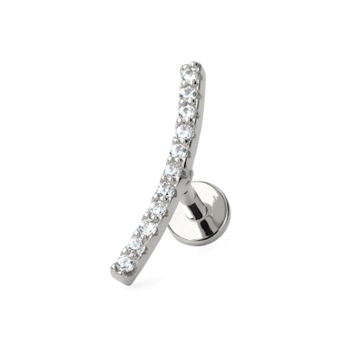 Labret internally threaded with studded arch