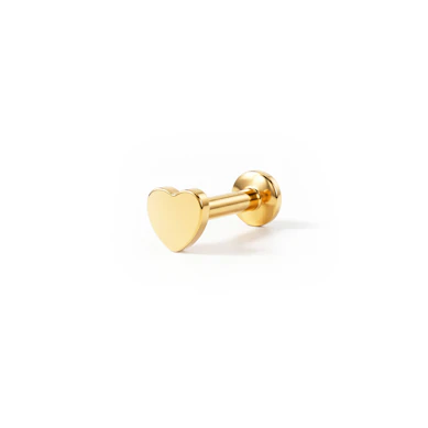 Labret with heart-shaped stud