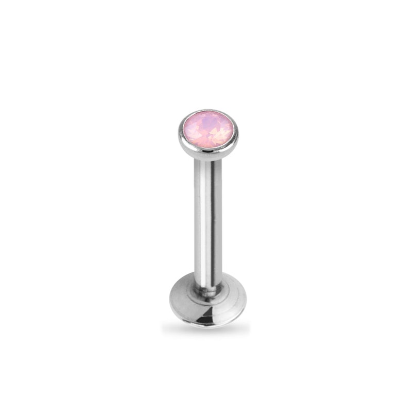 Labret with internally threaded opalite top Body Piercing