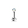 Labret with internally threaded opalite top Piercing