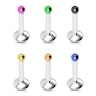 Labret with tiny titanium plated top ball Body Piercing