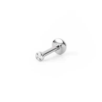 Labret with tiny internally threaded stud