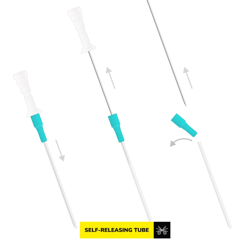 Mosquito piercing needle with self-releasing catheter box of 50 Piercing