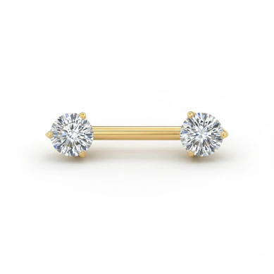 Nipple titanium barbell with stones