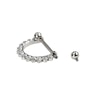 Titanium nipple barbell with CZ stone semi-circle Body Piercing