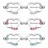 Pair of nipple shields with heart shape and stone channel-Transparent Piercing