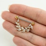 Nipple shield with studded leaves Body Jewelry