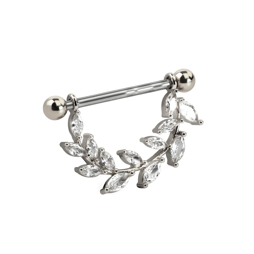 Nipple shield with studded leaves Body Piercing