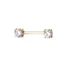 Nipple barbell made of 14k gold with crystal stones Body Jewelry