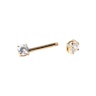 Nipple barbell made of 14k gold with crystal stones Body Jewelry