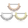 Nipple clicker with jeweled edge in half moon Piercings