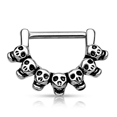 Nipple clicker with skulls