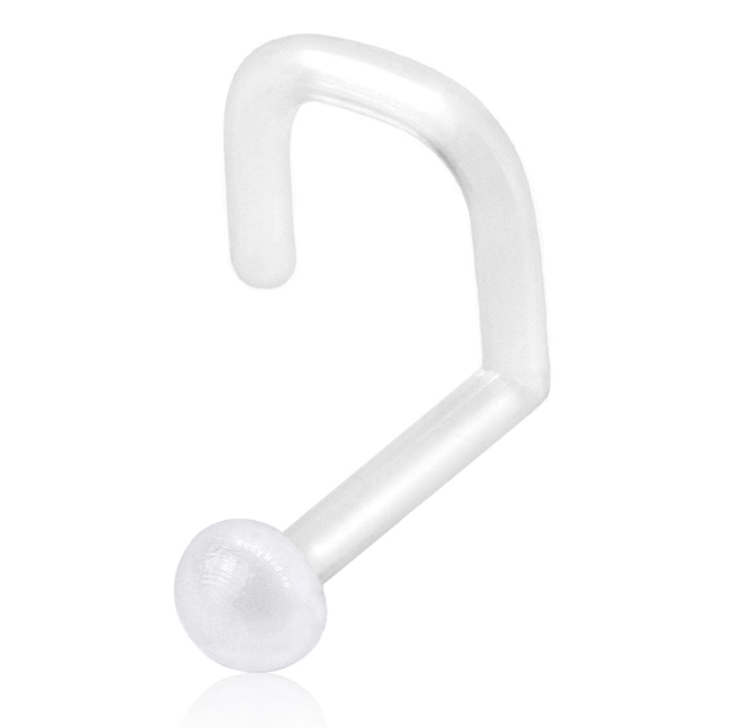 Nose screw retainer in transparent material Piercings