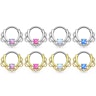 Septum clicker with opal stone and chain design Body Jewelry