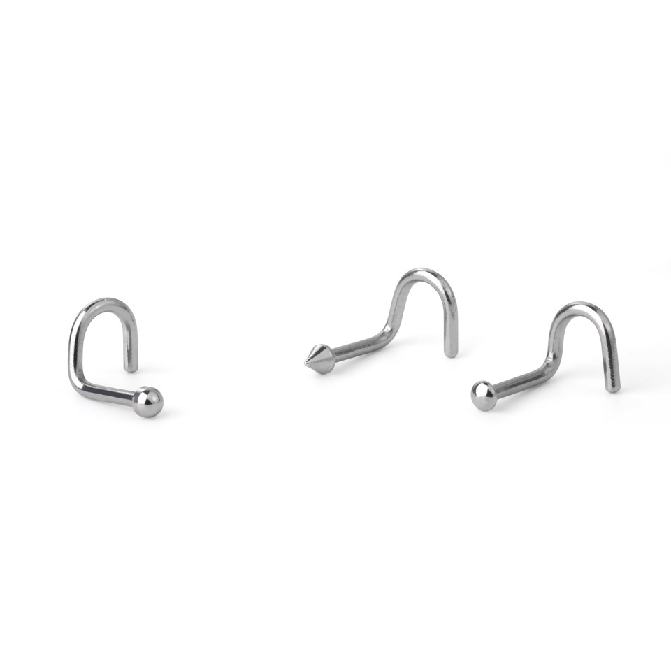 Nose screw made of titanium in your choice of design