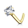 Nose ring made of 14k gold with square stone Body Piercing