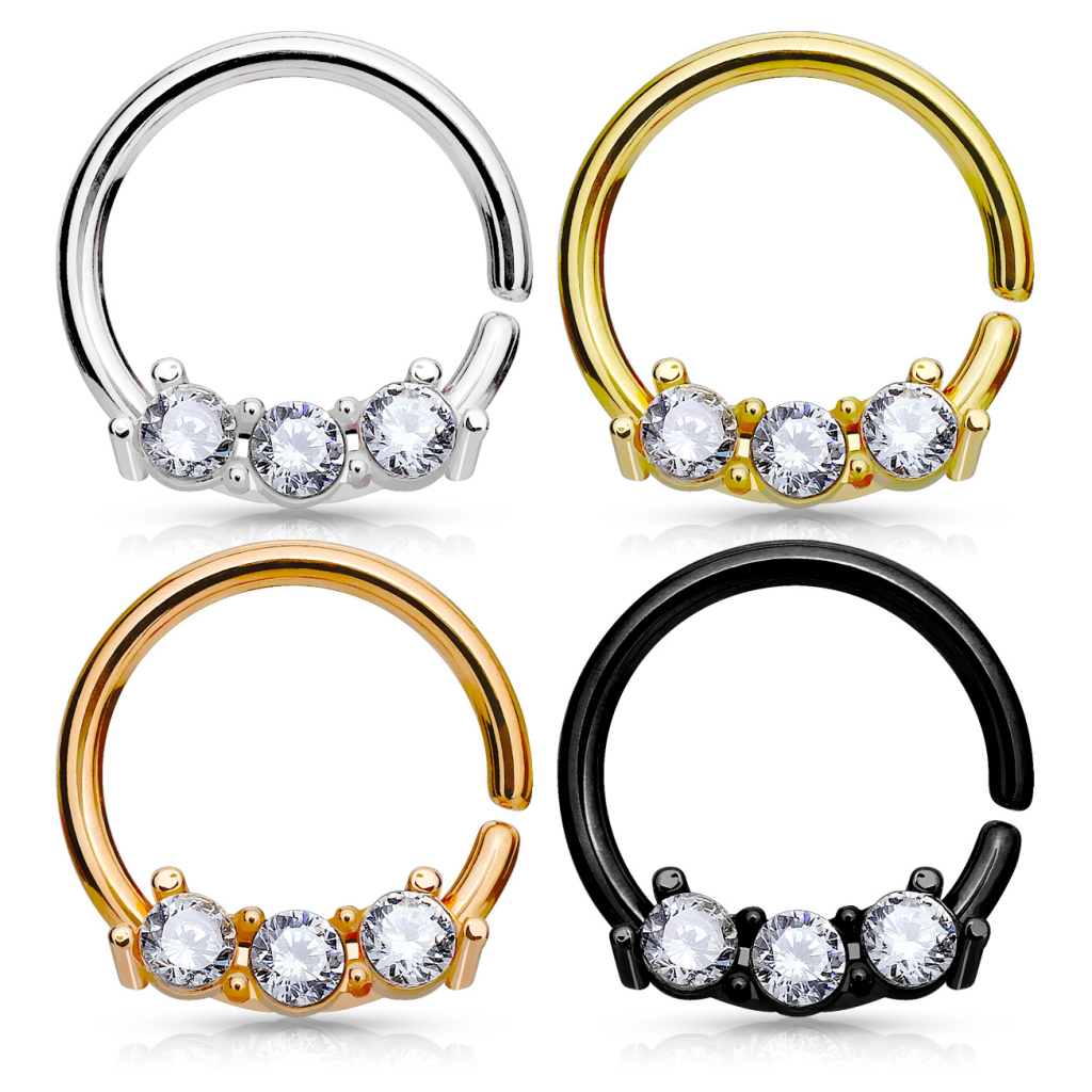 Septum ring of a small size with tiny stones Piercings