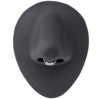 Septum ring of a small size with tiny stones Body Piercing