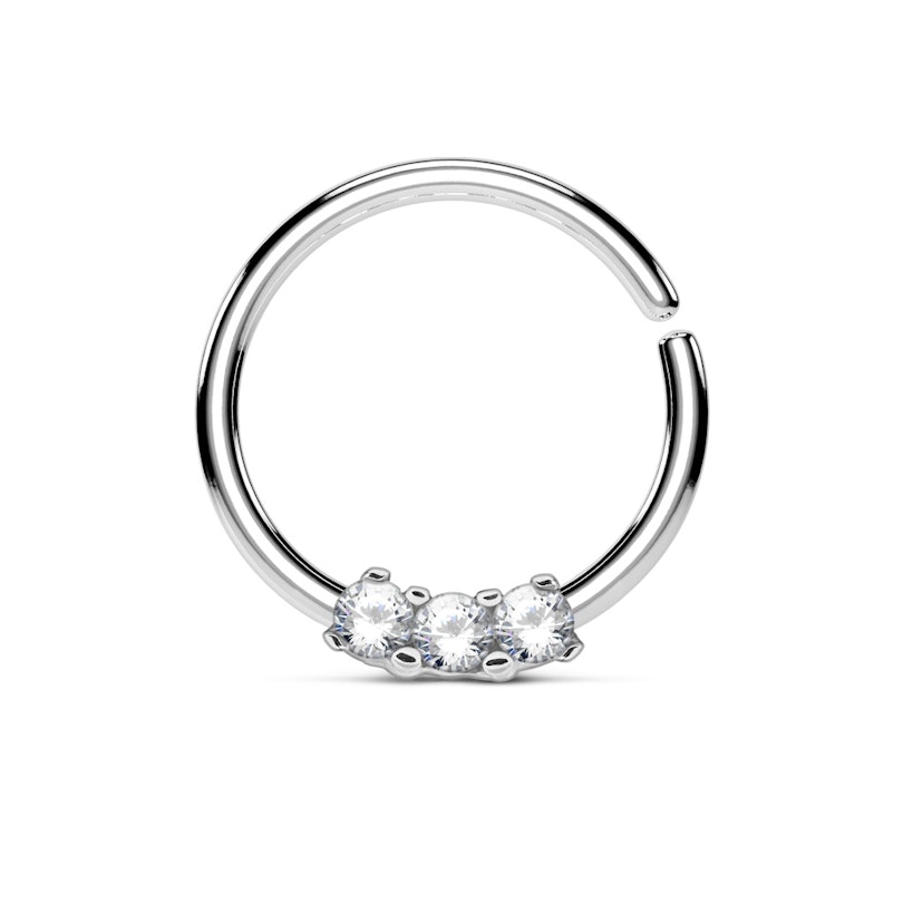 Septum ring of a small size with tiny stones Body Jewelry