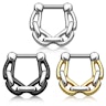 Septum clicker made of surgical steel with fix chain Piercing